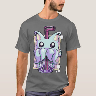Pastel-Goth-gruseliges Kreatur Boba Bubble Tea Kaw T-Shirt