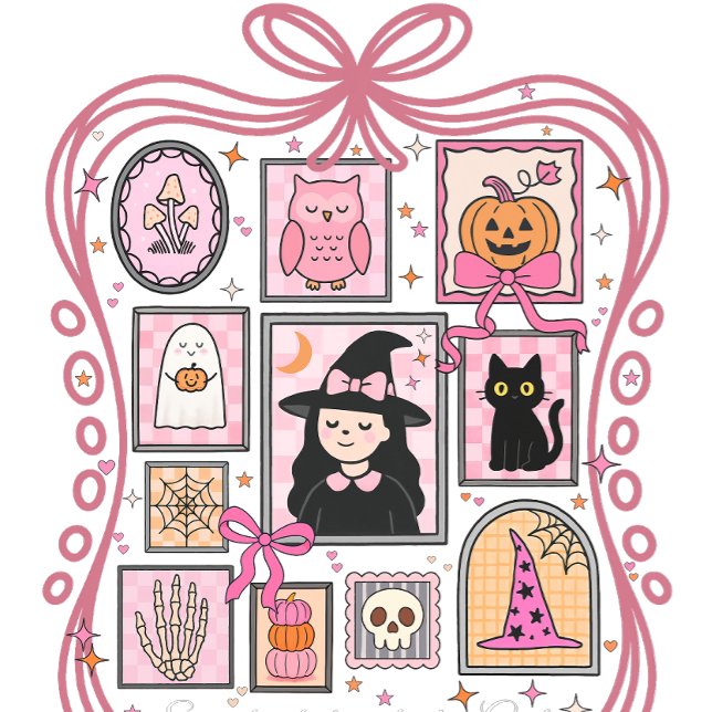 Pastel Goth Halloween Girly Coquette Gallery Wall T-Shirt (Von Creator hochgeladen)