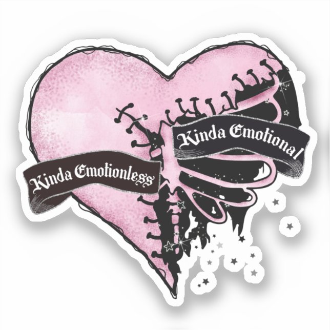 Pastel Goth Heart | emotional und emotional Aufkleber (Vorderseite)