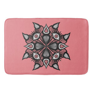 Pastel Goth Hexendesign - Schwarz-Rosa-Monster Badematte