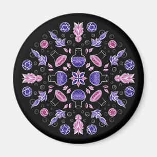 Pastel Goth Hexentrank Pentagram Pink lila Magnet
