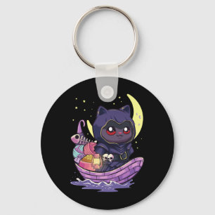 Pastel Goth Kawaii Anime Ferryman Cat With Yarn Cr Schlüsselanhänger