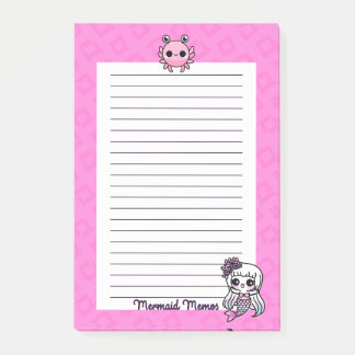 Pastel Goth Kawaii Mermaid Memos 4x6 Editor Post-it Klebezettel