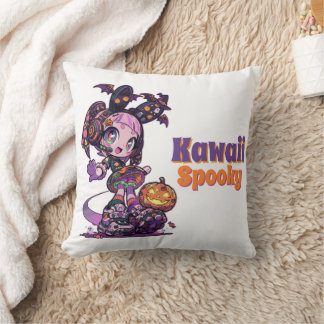 Pastel Goth Kawaii Spooky Anime Girl Halloween  Kissen