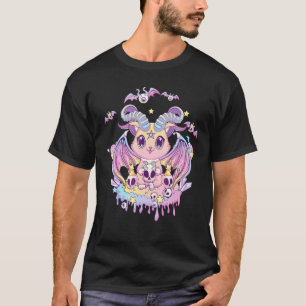 Pastel Goth Krampus Katze Niedliche, graue Teufels T-Shirt