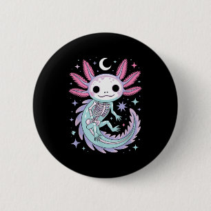 Pastel-Goth-Mädchen kawaii süßer Skelett Axolotl Button
