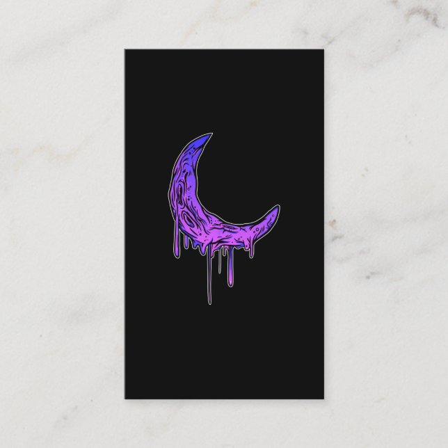 Pastel Goth Moon Kawaii Creepy Crescent Visitenkarte (Vorderseite)