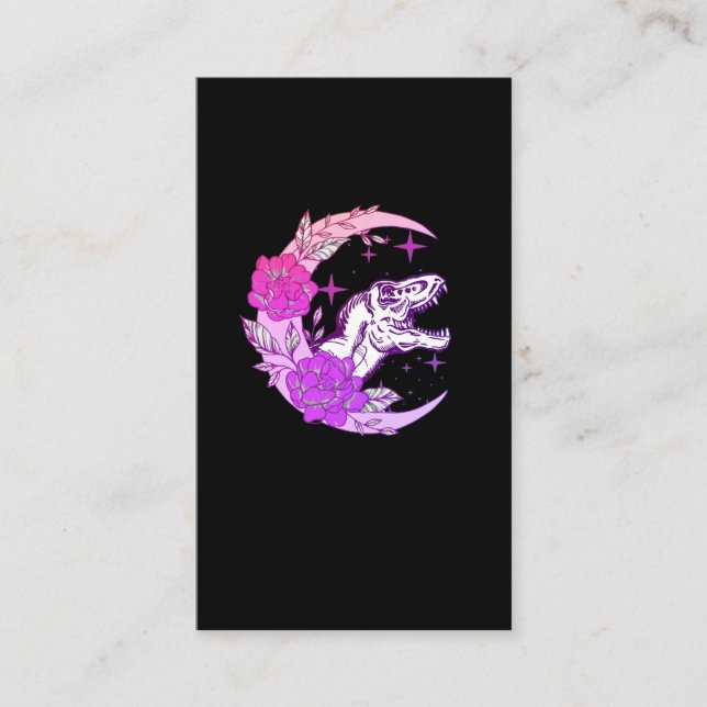 Pastel Goth Moon Kawaii Trex Crescent Blume Visitenkarte (Vorderseite)