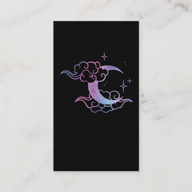 Pastel Goth Moon Niedlicher Monte Art Visitenkarte (Vorderseite)