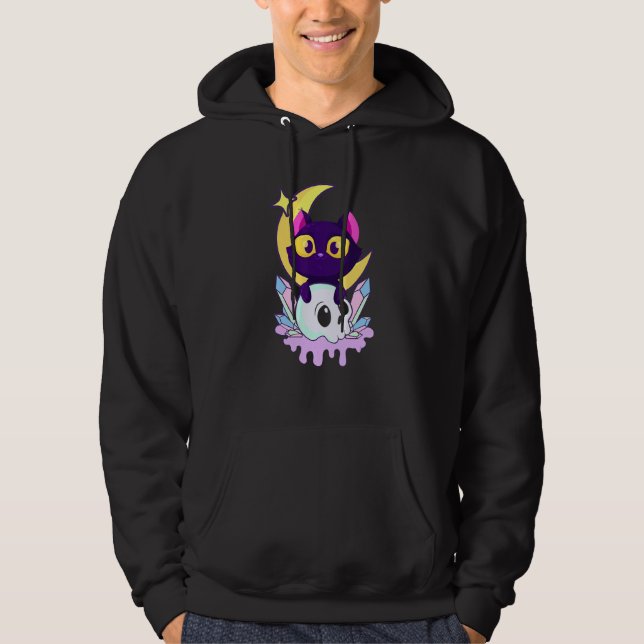 Pastel Goth Moon Wiccan Animal Cull Hoodie (Vorderseite)