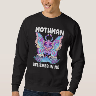 Pastel-Goth-Mothman glaubt an mich Gothic Cryptid Sweatshirt