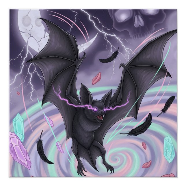 Pastel Goth Mystical Bat Poster (Vorderseite)