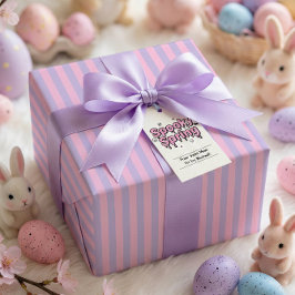 Pastel-Goth-Ostern Pink Lavendel gestreift  Geschenkpapier