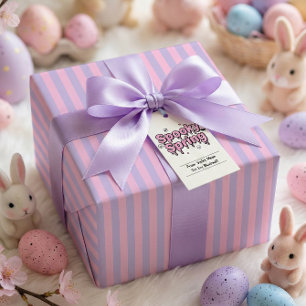 Pastel-Goth-Ostern Pink Lavendel gestreift Geschenkpapier