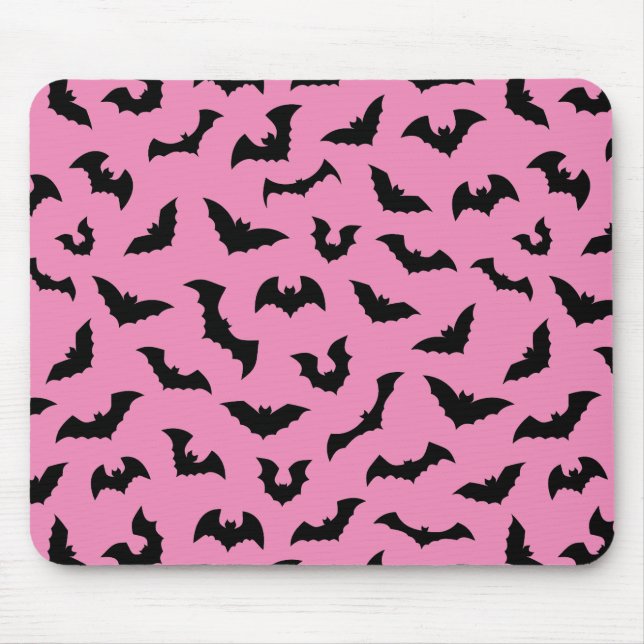 Pastel Goth Pink Fledermäuse Muster Gamer Girl Mousepad (Vorne)