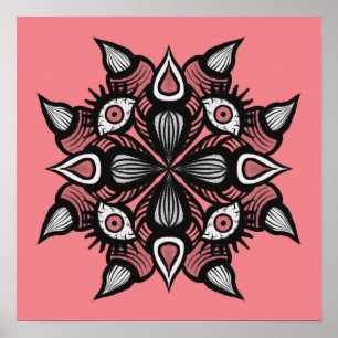 Pastel goth pink gruselige Monsterhexe Poster