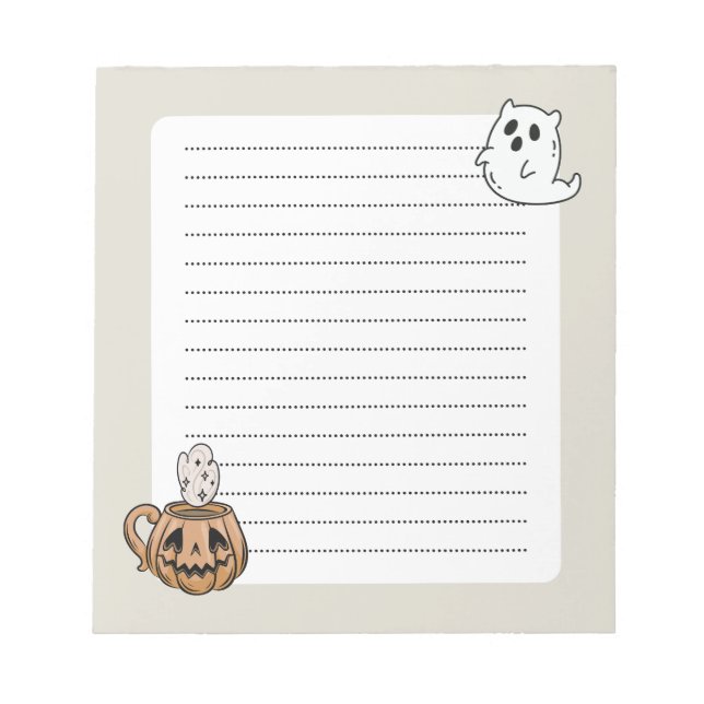 Pastel Goth Pumpkin & Ghost Notizblock (Vorderseite)