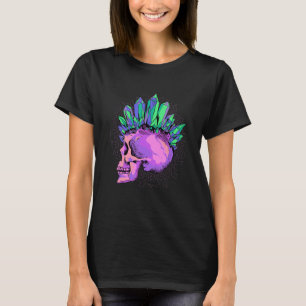 Pastel-Goth-Punk-Totenkopf-Kristall-Irokesenschnit T-Shirt