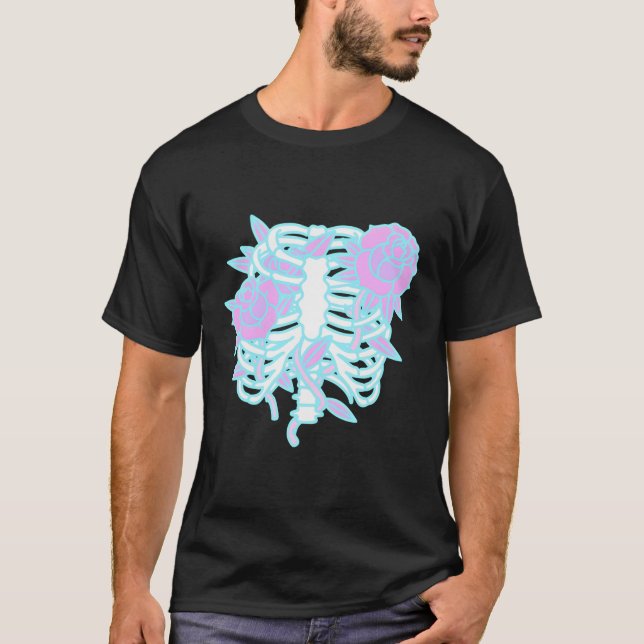 Pastel Goth Ribcage Kawaii Goth Skeleton Alt Emo T-Shirt (Vorderseite)