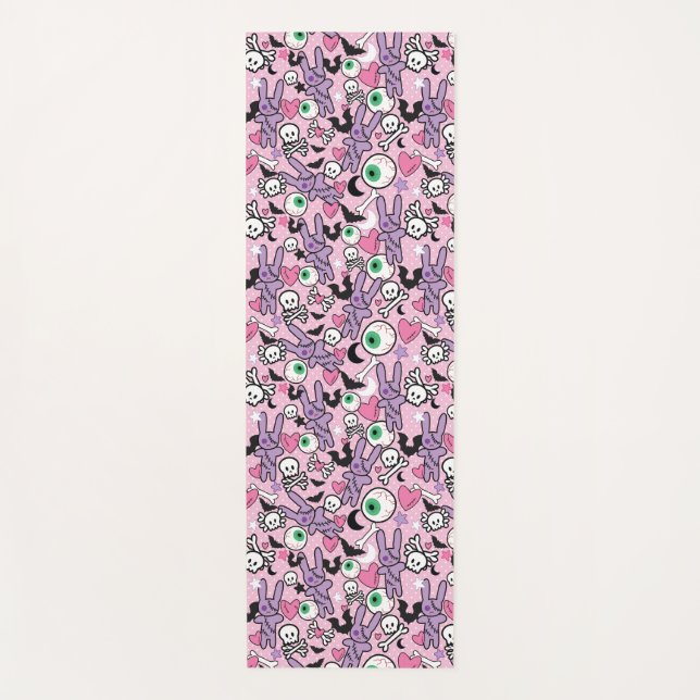 Pastel Goth Rockabilly Spooky Yogamatte (Vorderseite)