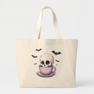 Pastel-Goth-Schädel in Teetasse Jumbo Stoffbeutel