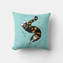 Pastel Goth Schwimmen Katze Skelett Kissen