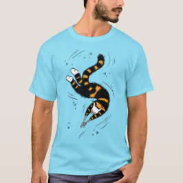 Pastel Goth Schwimmen Katze Skelett T-Shirt