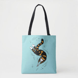 Pastel Goth Schwimmen Katze Skelett Tasche