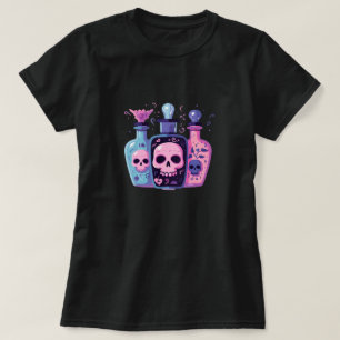 Pastel Goth Skull Flaschen Halloween Art T-Shirt