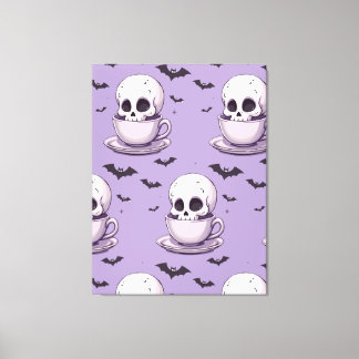 Pastel Goth Skull in Teacup Leinwanddruck