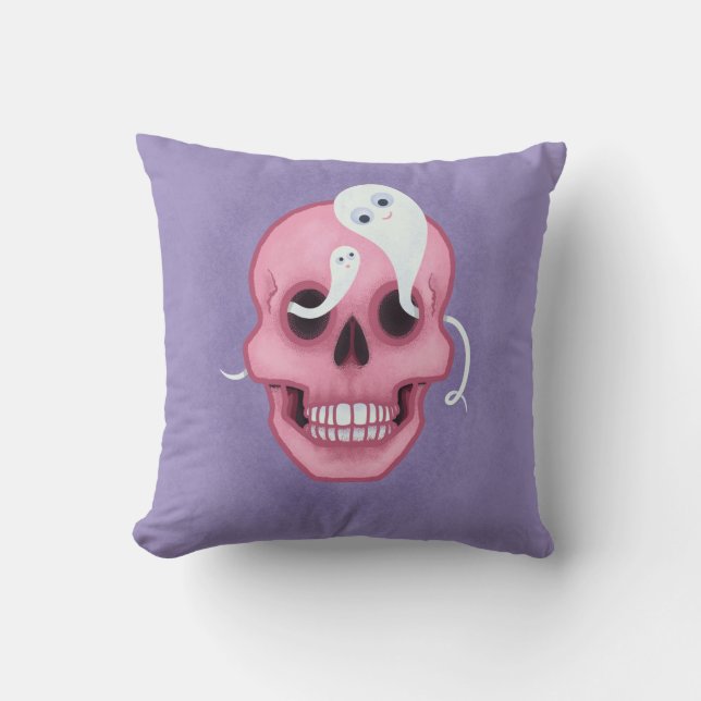 Pastel Goth Skull Sporoky niedlich Kissen (Vorderseite)
