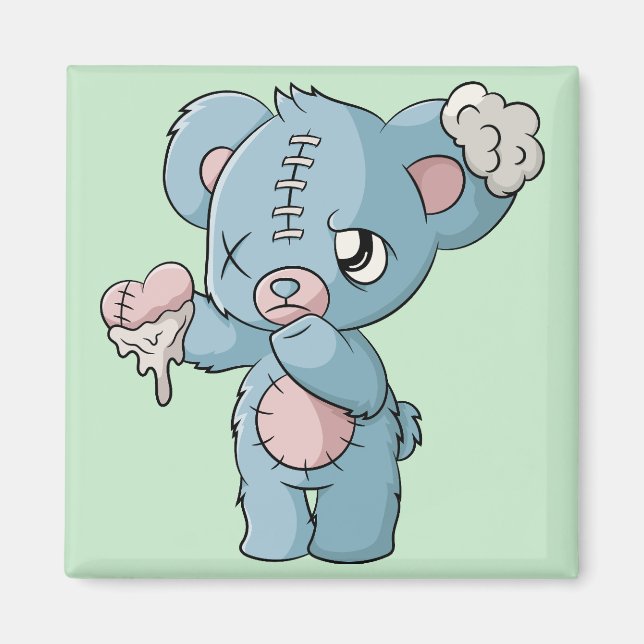 Pastel Goth Teddy Bear Magnet (Vorne)