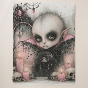 Pastel-Goth-Vampir-Kunst Gruselig süße dunkle Fa Sherpadecke
