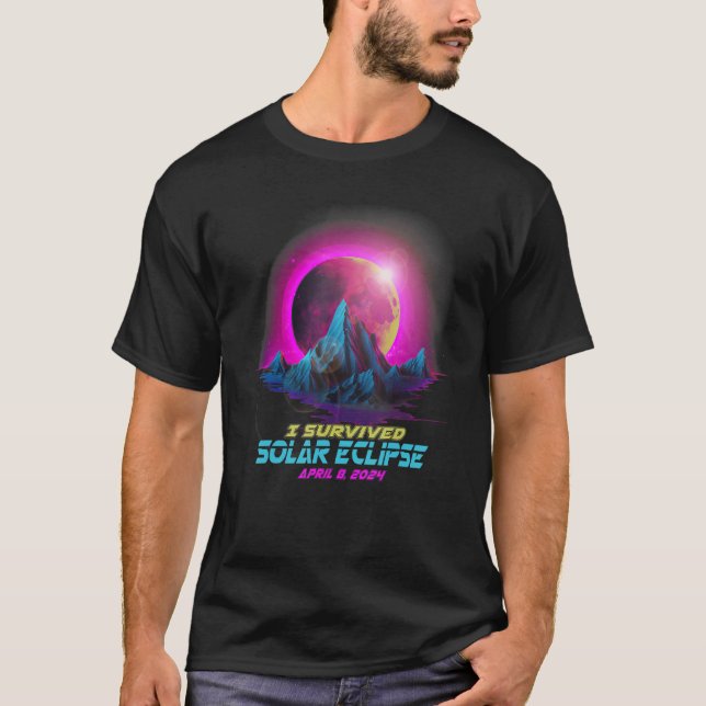 Pastel Goth Vaporwave I überlebte Total Solar Ecli T-Shirt (Vorderseite)
