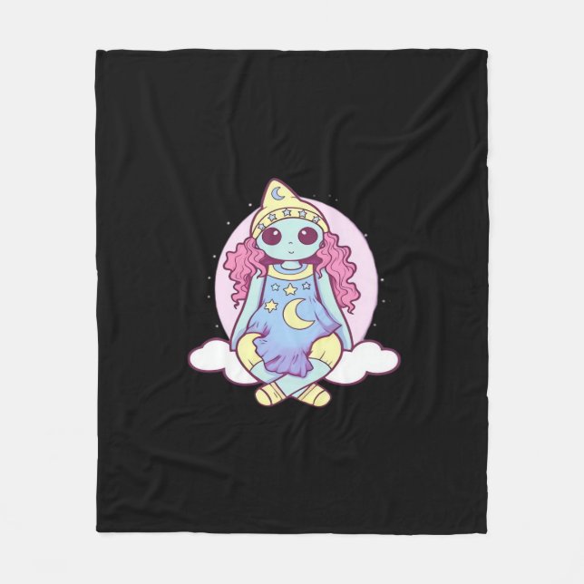 Pastel Goth Whimsigoth Clown Ragdoll Fleecedecke (Vorderseite)