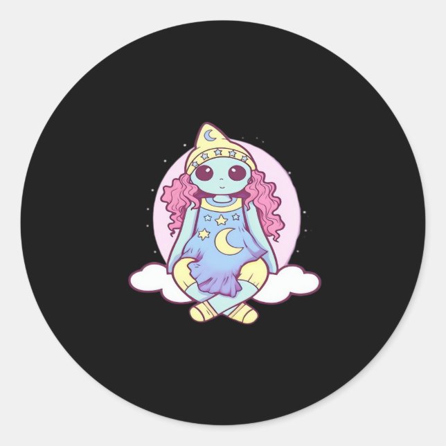 Pastel Goth Whimsigoth Clown Ragdoll Runder Aufkleber (Vorderseite)