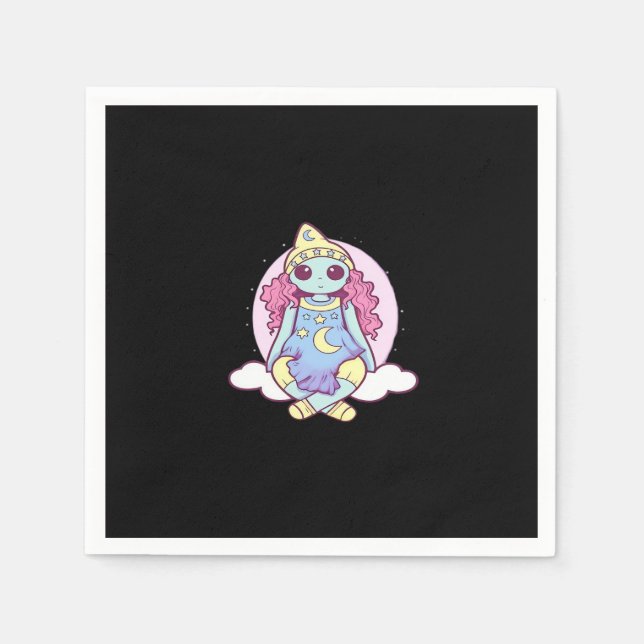 Pastel Goth Whimsigoth Clown Ragdoll Serviette (Vorderseite)