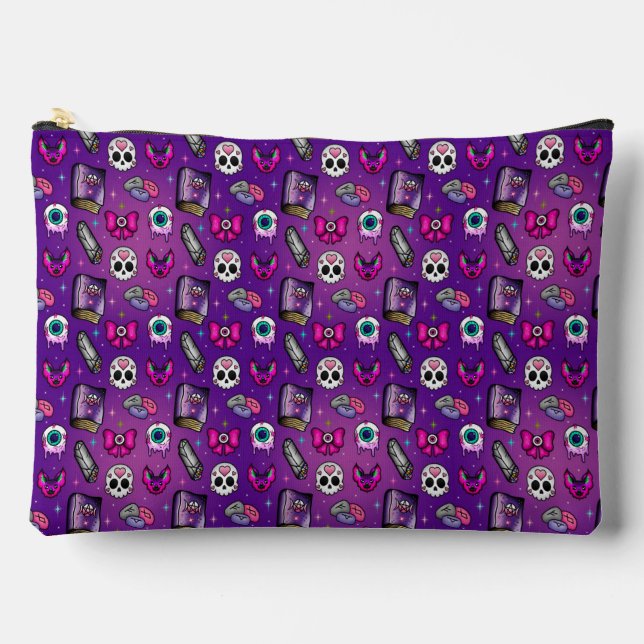 Pastel Goth - Witchy - Lila Halloween Zubehörtasche (Vorderseite)