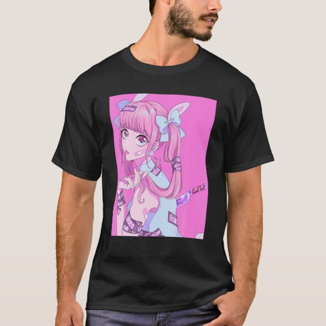 Pastel Goth Yami Kawaii Menhera Pink Ästhetische A T-Shirt (Vorderseite)