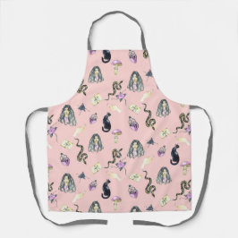 Pastel Gothic Story Pattern Pink Schürze