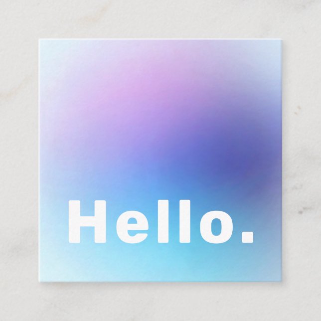 Pastel Gradient Aqua Blue Lilac Lavender Quadratische Visitenkarte (Vorderseite)