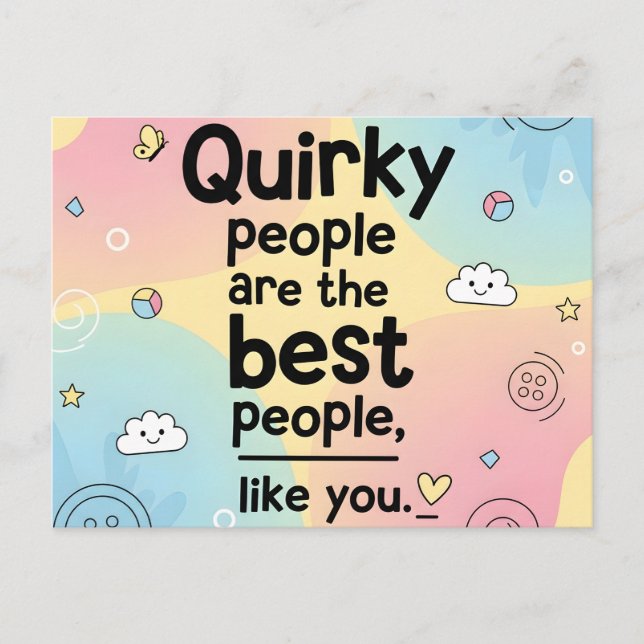 Pastel Gradient Cute Quote Design Postkarte (Vorderseite)