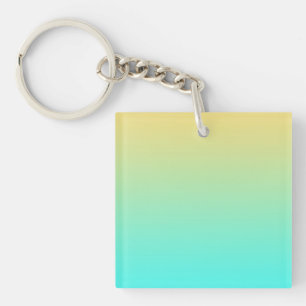 Pastel Gradient Hintergrund Türkis Gelb Schlüsselanhänger
