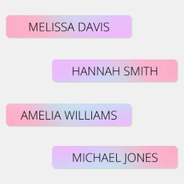 Pastel Gradient Kids Waterproof Name Labels Etiketten