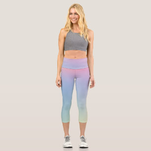 Pastel Gradient Vintages Muster Capri Leggings
