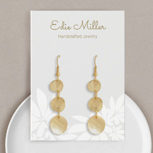Pastel Gray Floral Script Font  Earring
