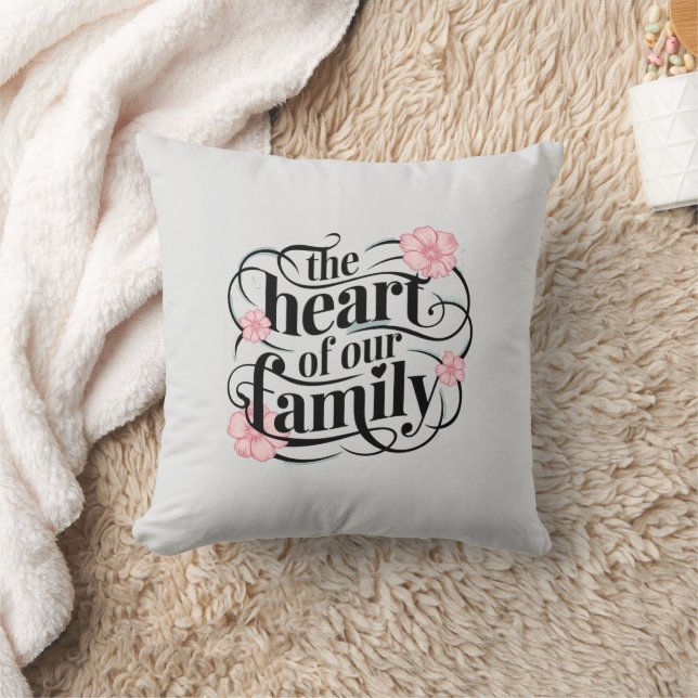 Pastel Gray Heartfelt Familienangebot Kissen (Decke)