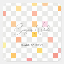 Pastel & Gray Karos Ästhetische Graduierungsparty