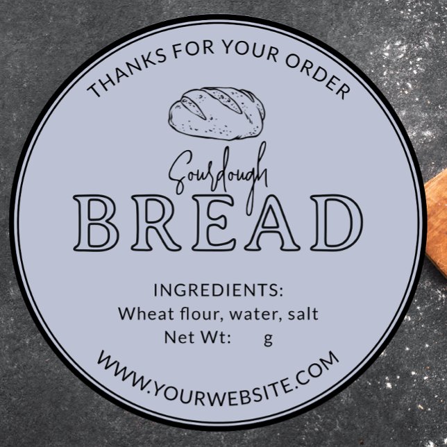 Pastel Gray Sourdough Brot Danke Sticker (Von Creator hochgeladen)