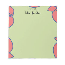Pastel Green and Red Apple Notepad